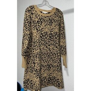 Madison + Hudson Leopard Sweater Dress Friends XL  Beautiful & Cozy